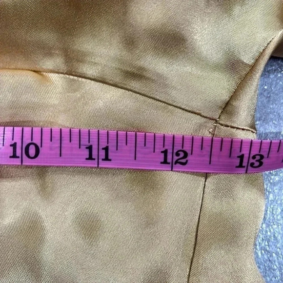 [XS]Zara Knotted V-Neck Satin Effect  Midi Dress in Gold Casual Elegant Women - Picture 14 of 16